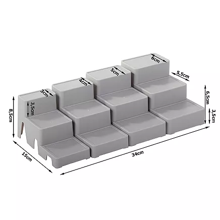 Cosmetics organiser modular 4-in-1 bathroom shelf storage container stand