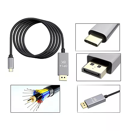 Displayport usb typ-c 1.4 video audio usb-c 8k 4k 2k cable 1.8m