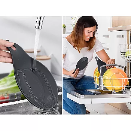 Spoon rest silicone drainer utensils under ladle