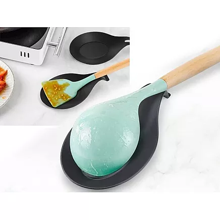 Spoon rest silicone drainer utensils under ladle