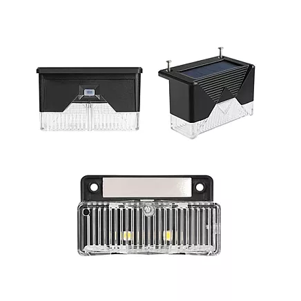 Saules dārza LED lampiņas ar krēslas sensoru, 4 gab., melnas