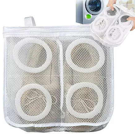 Mesh pouch for washing childrens shoes with zipper capacious