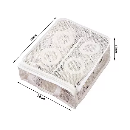 Mesh pouch shoe wash bag with zipper underwear roomy
