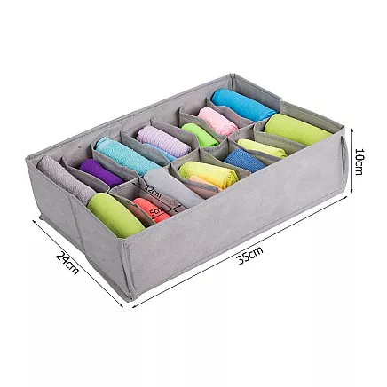 Underwear organiser socks drawer wardrobe 14 compartment bin