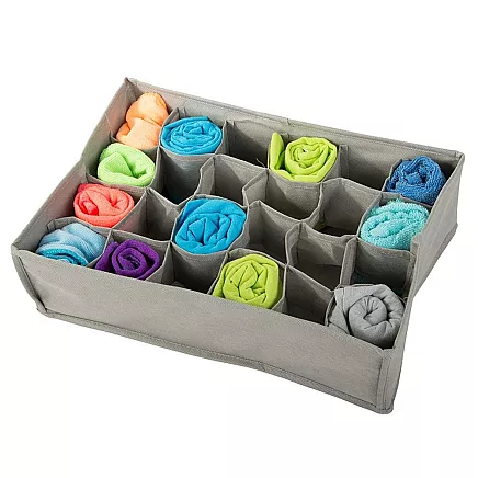 Underwear organiser socks drawer wardrobe 24 compartments bin