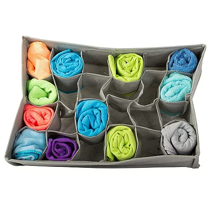 Underwear organiser socks drawer wardrobe 24 compartments bin