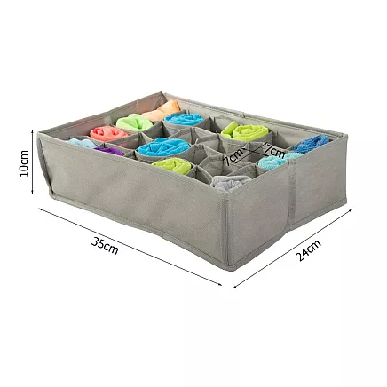 Underwear organiser socks drawer wardrobe 24 compartments bin