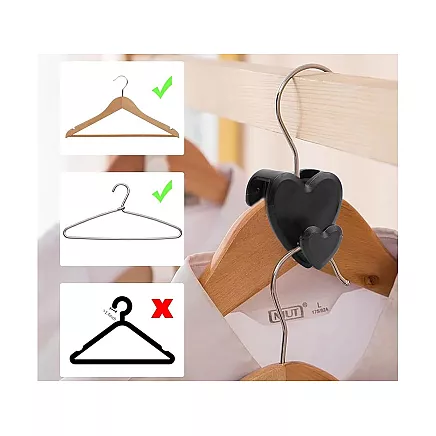 Organiser hook clothes hanger holder for wardrobe set of 12 pieces