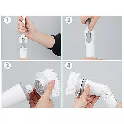 Electric rotary brush for tile joints mop with 6 tornado tips