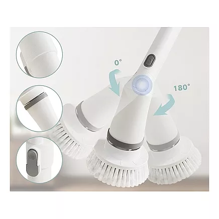 Electric rotary brush for tile joints mop with 6 tornado tips