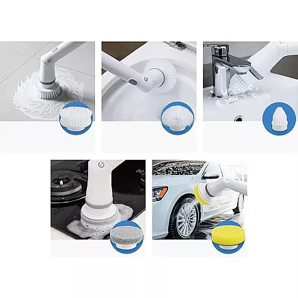 Electric rotary brush for tile joints mop with 6 tornado tips