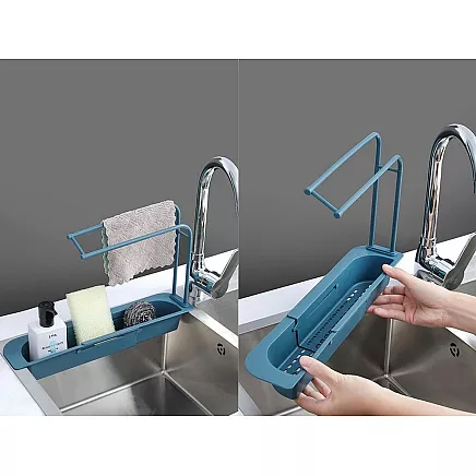 Kitchen utensil holder sink organiser shelf folding drainer