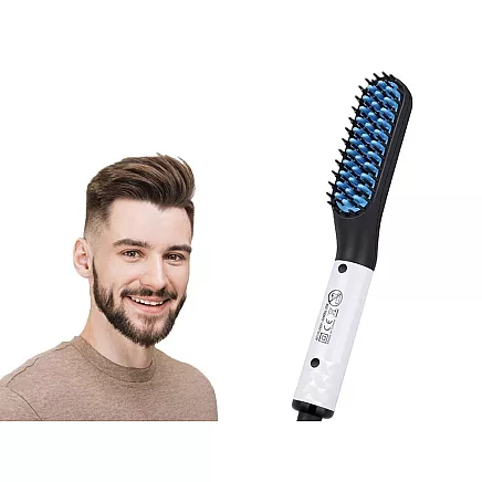 Straightener brush beard and hair comb for mens grooming