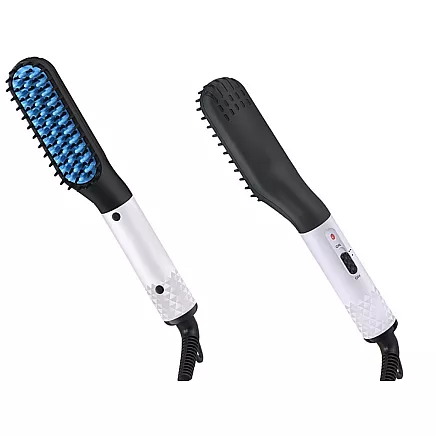Straightener brush beard and hair comb for mens grooming