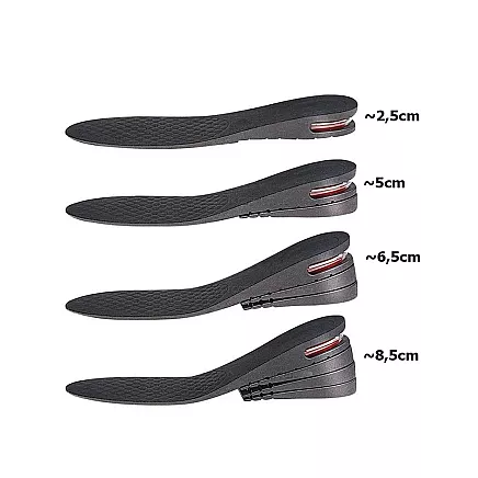 Height increasing shoe insoles adjustable sizes 35 - 42 heels