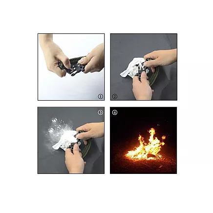 Bracelet survival wristband 5in1 compass flint rope knife paracord rope