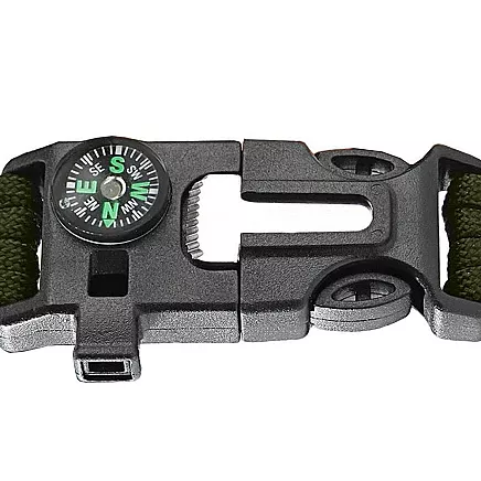 Bracelet survival wristband 5in1 compass flint rope knife paracord rope