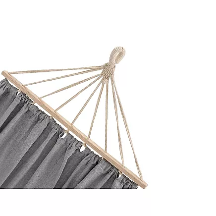 Divvietīgs dārza piekaramais šūpuļtīkls XXL ar pārsegu un stiprinājuma auklām