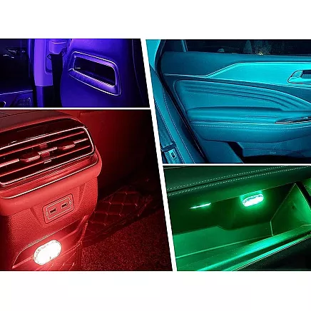 6 led lamp rgb car interior lighting wireless add-on