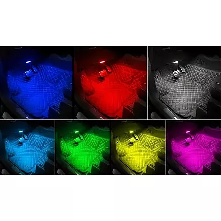 6 led lamp rgb car interior lighting wireless add-on