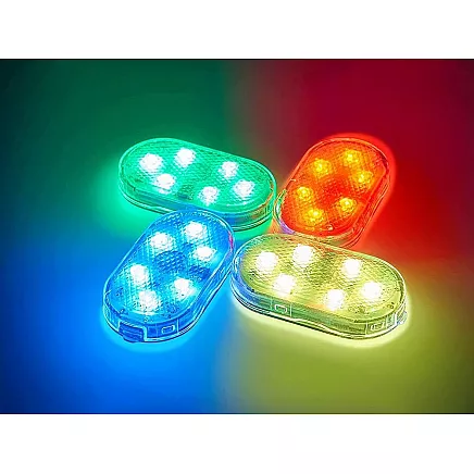 6 led lamp rgb car interior lighting wireless add-on