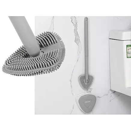 Silicone toilet brush for toilet washing wall unit