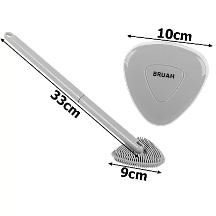 Silicone toilet brush for toilet washing wall unit