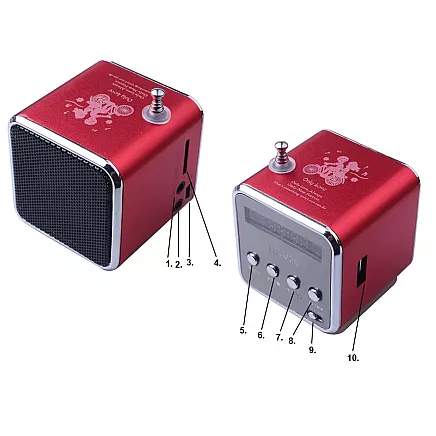 Wireless Mini Bluetooth Speaker with FM Radio and LED Backlight