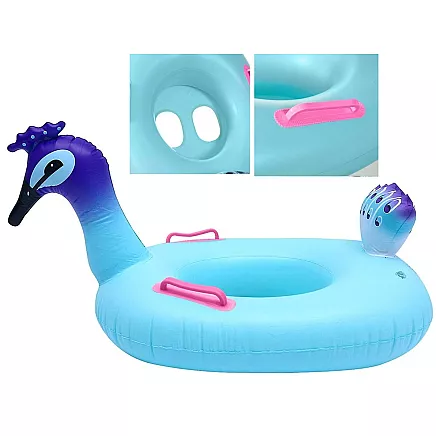 Small circle inflatable peacock wheel for baby to swim in pool water