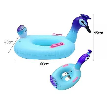 Small circle inflatable peacock wheel for baby to swim in pool water