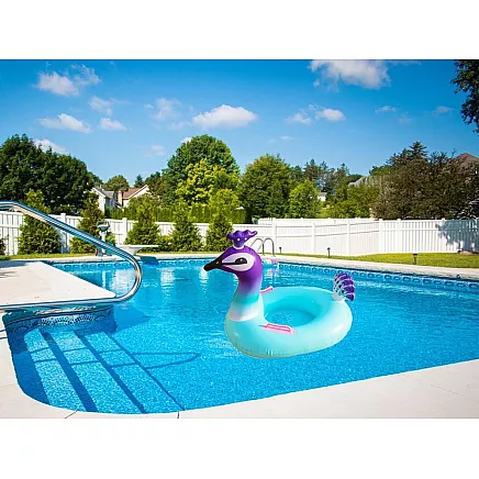 Small circle inflatable peacock wheel for baby to swim in pool water