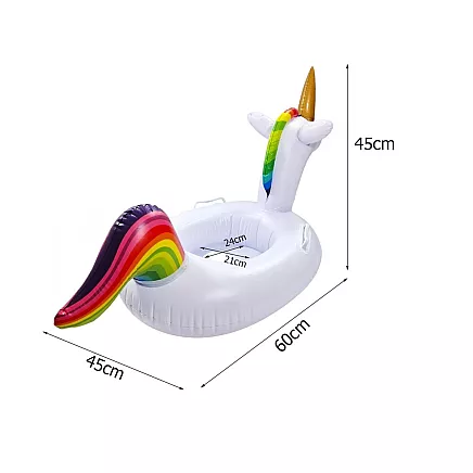 Baby unicorn inflatable wheel for swimming in pool water
