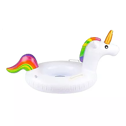 Baby unicorn inflatable wheel for swimming in pool water