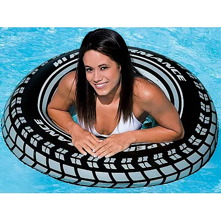 Large 70cm inflatable wheel for an adult child to swim in the pool water