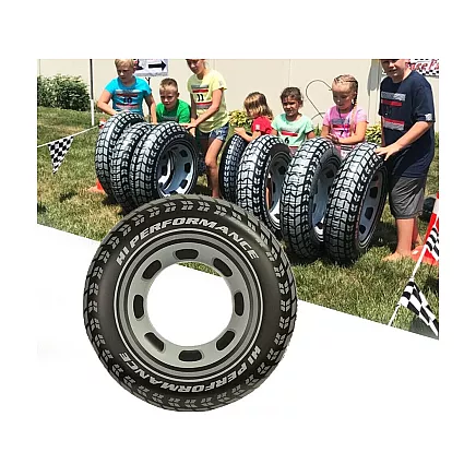 Large 70cm inflatable wheel for an adult child to swim in the pool water