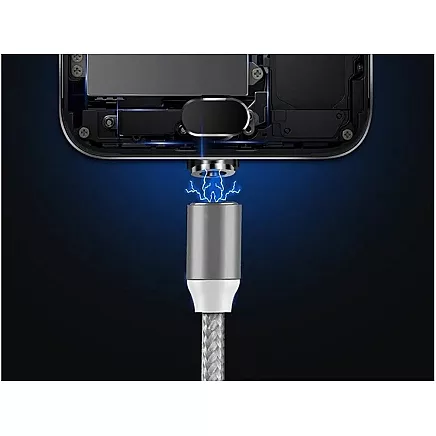 Magnetic charging cable 3w1 micro typ-c usb lightning 1m