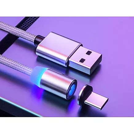 Magnetic charging cable 3w1 micro typ-c usb lightning 1m