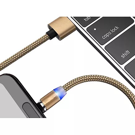 Magnetic charging cable 3w1 micro typ-c usb lightning 1m