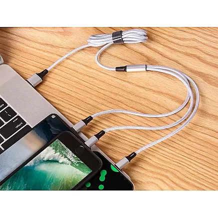 3in1 usb cable for phone lightning cable iphone micro usb type-c 1.2m