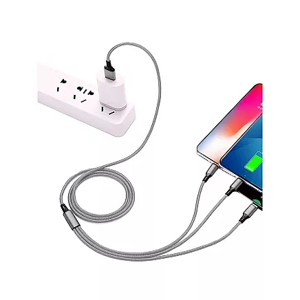 3in1 usb cable for phone lightning cable iphone micro usb type-c 1.2m