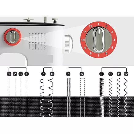 Sewing machine portable home accessories portable 12 stitches with pedal