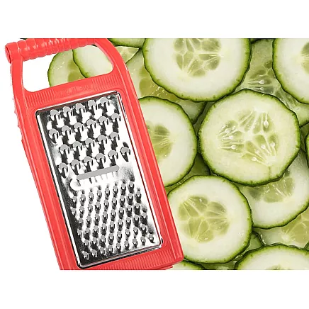 Dārzeņu rīve ar smalko un rupjo režģi, plakanais smalcinātājs, 3 asmeņi