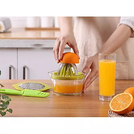 Manuālā citrusaugļu sulu spiede, 400 ml, zaļa