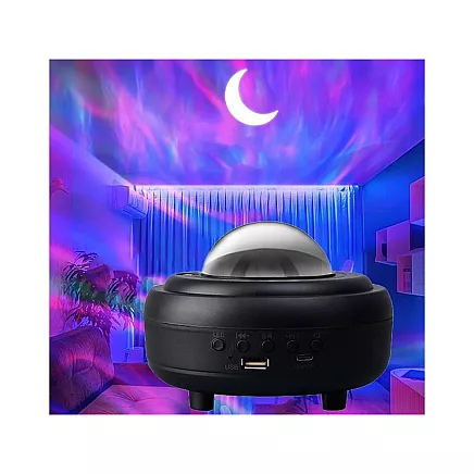 Zvaigžņu projektors un naktslampa ar ziemeļblāzmu un Bluetooth skaļruni