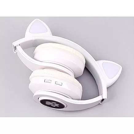 Bezvadu austiņas ar Bluetooth FM MP3 kaķu ausīm un LED apgaismojumu