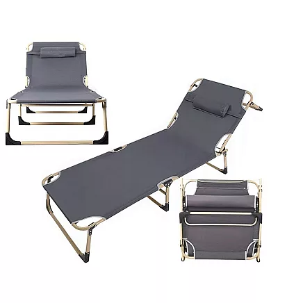 Saliekamā militārā gulta 120kg 190x70 pelēka