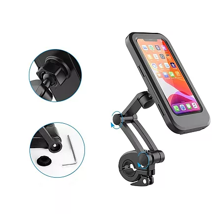 Bicycle phone holder waterproof lockable rotatable 360