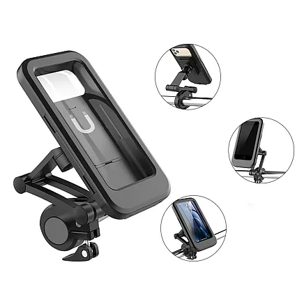 Bicycle phone holder waterproof lockable rotatable 360