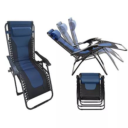 Garden beach lounger folding cushion gravity reinforced soft