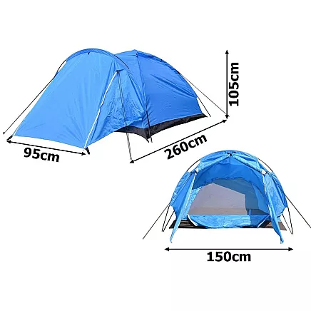 2 vietīgs tūrisma kempinga telts ar moskītu tīklu un priekštelpu